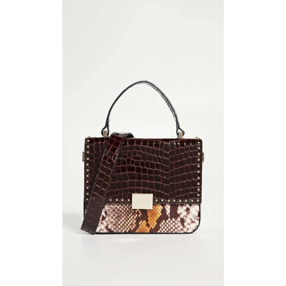 ANINE BING Cowhide Leather Croc Embossed Python Thea Crossbody Bag NEW